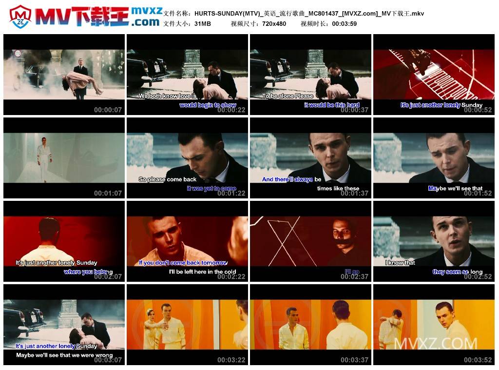 HURTS-SUNDAY(MTV)_英语_流行歌曲_MC801437